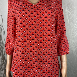 Blouse rouge manches 3/4 ajourées It Hippie