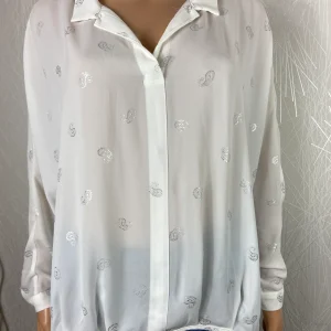 Blouse blanche manches longues coupe ample fluide Deeluxe