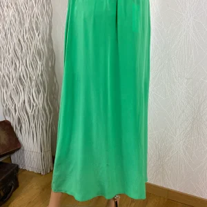 Jupe verte longue en soie naturelle fabriqué en France Substance