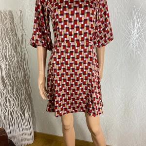 Robe style 60's manches 3/4 motifs géométriques Traffic People