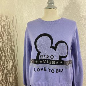 Pullover violet imprimé strass de la marque Elena Z
