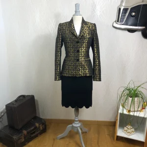 Veste blazer de créateur dorée et noire Tabala Paris