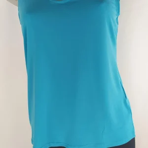 T-shirt bleu turquoise en tissu jersey Bleu d'Azur
