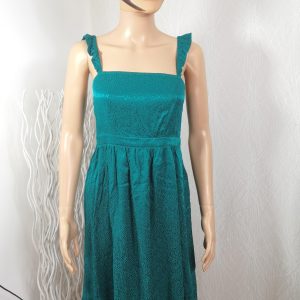 Robe de soirée cintrée a bretelles volant à la taille Naf Naf