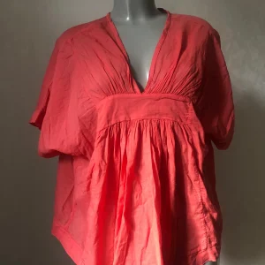 Top rose corail ample manches courtes  coton Pako Litto