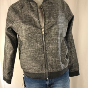Blouson femme bomber coupe oversize metal argenté Deeluxe