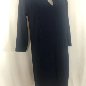 Robe courte bleu marine fluide tissage crêpe Pako Litto