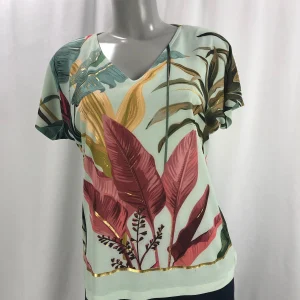 T-shirt tissu imprimé fleurs Abril