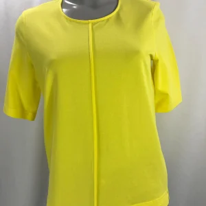 T-shirt jaune citron manches courtes coupe droite Erfo