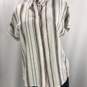 Chemisier ample coupe droite manches courtes coton et lin Toni