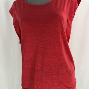 T-shirt rose fuschia sans manches large rebord SKFK