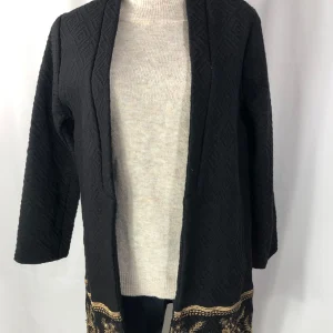 Manteau habillé coupe droite broderie tapissière fils dorés Maison Hotel