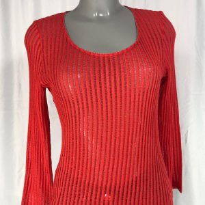 Pull moulant rose corail ajouré manches longues Lo Les Filles