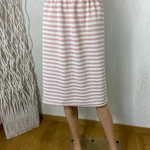 Jupe midi rose à rayures taille haute élastique grande taille Edmond Boublil