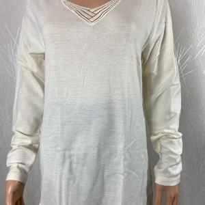 Maillot de corps femme chaud avec laine manches longues dentelle Armor Lux