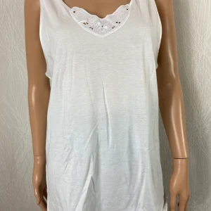 Maillot de corps femme dentelle coton blanc Armor Lux
