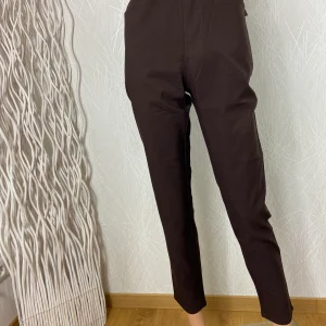 Pantalon marron stretch taille haute élastique Edmond Boublil