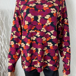 Pull fin motif fleuri coupe droite Agathe & Louise