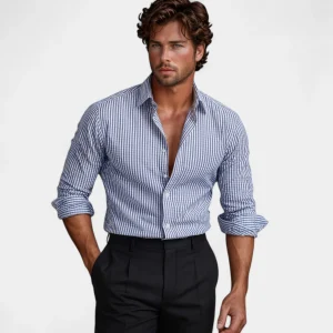 Riche | Cotton Chemise Rayée - Riviera Fit