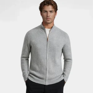 Riche | Cardigan pur cachemire homme – maille épaisse, style décontracté