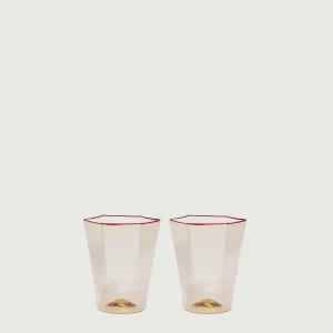 PAIRE DE VERRES DE MURANO ROUGE