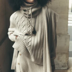 Plastron long à torsades