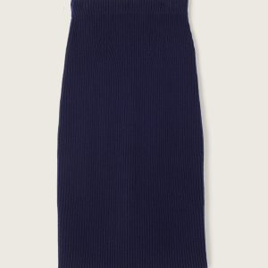 Jupe midi jeux de côtes coupe crayon fente milieu dos