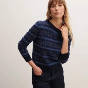 Pull col rond fairisle