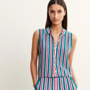Chemise sans manches à rayure