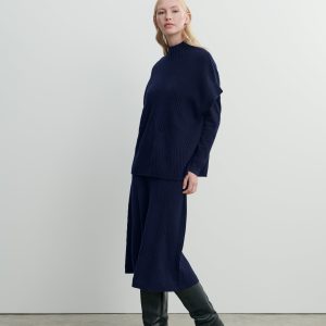 Jupe midi jeu de côtes