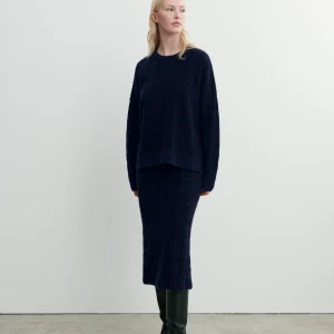 Pull col rond en tweed