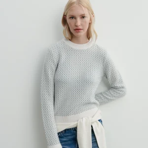 Pull col rond micromotif