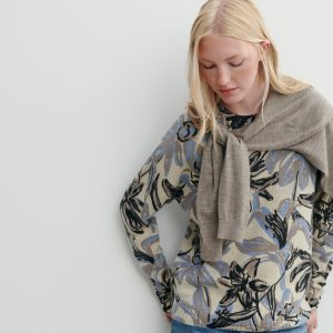 Pull col rond imprimé