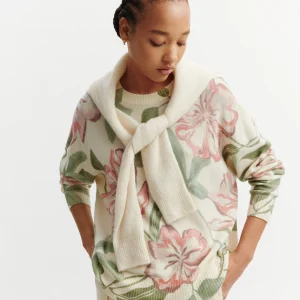 Col rond oversized imprimé