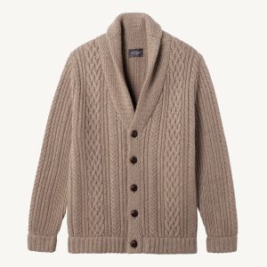 Veste col châle à torsades