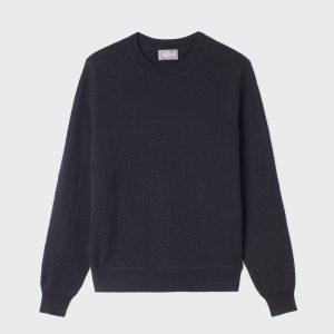 Pull col rond mini chevrons