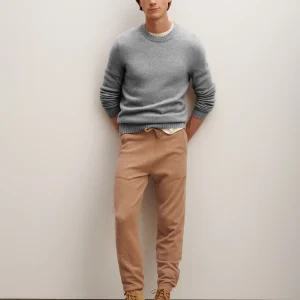 Pull col rond mouliné