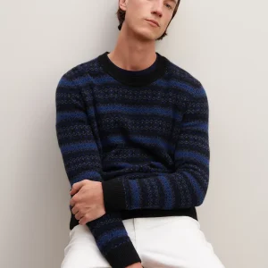 Pull col rond jacquard