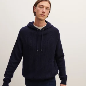 Pull à capuche à chevrons