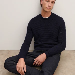 Pull col rond mouliné