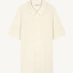 Polo boutonné point gaufré