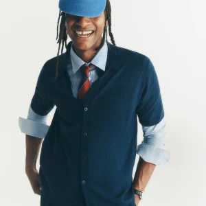 Polo boutonné ultrafin à côtes