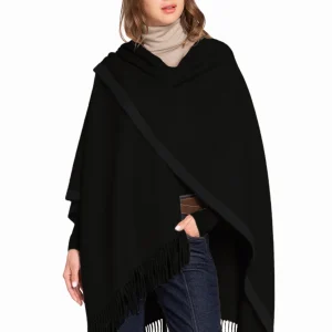 100% CASHMERE 2-TONE WOVEN CAPE. D-26583/15