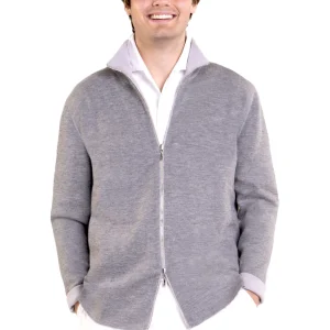 MEN'S 100% CASHMERE REVERSIBLE ZIP-UP. 29001/43ML