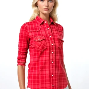 WOMEN 'S 100% CASHMERE JACQUARD CHECKED SHIRT. D-25049/70ML