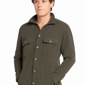 MEN'S 100% CASHMERE SOLID SHACKET. 29517/70ML