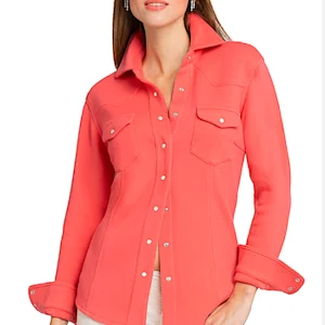 WOMEN'S 100% CASHMERE DOUBLE FACE SNAP SHIRT. D-25021/70ML