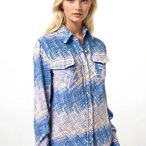 WOMEN'S 100% CASHMERE MACRAMÉ SHIRT. D-24525/70MLPIC