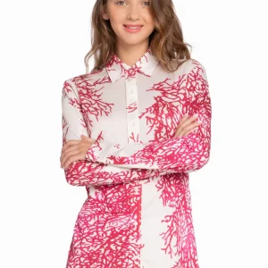 WOMAN'S 80% CASHMERE 20% SILK LIGHTWEIGHT PRINTED SHIRT. D-24506/70MLST569