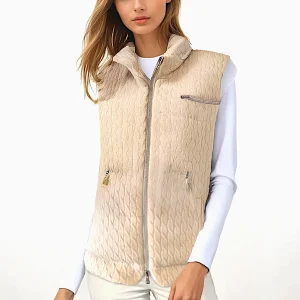 WOMAN REVERSIBLE CASHMERE CABLE VEST. D-26081/43SM
